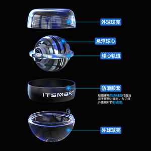 ITSMART – balle de poignet avec coque en plastique et noyau en métal, balle de préhension portable pour équipement de fitness et tendances sportives - Product Image 4