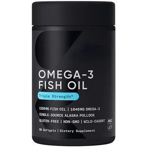 自有品牌三重强度欧米茄3鱼油软胶囊组织者维生素鱼油丸补充剂EPA和DHA免疫支持
