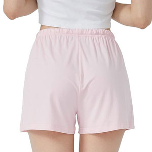 Shorts décontractés pour femme à taille mi-haute, coupe régulière, en toile polyester/coton, délavage clair, teint uni, mode estivale - Product Image 4