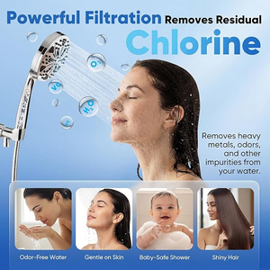 Douche à main multifonctionnelle à triple filtration haute pression, écologique et économe en eau, avec robinet pressurisé pour salle de bain - Product Image 4