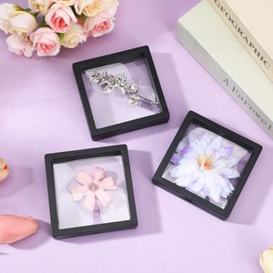 Caja de exhibición rectangular de película PE transparente de alta gama para embalaje flotante cuadrado de joyas y broches - Product Image 3