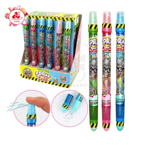 Hight Quality Pen shaped sugar liquid syrup spray candy and ball pen toy