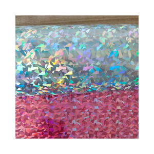 <span class=keywords><strong>Promo</strong></span> de ventes brillant Polyester feuille estampage tissu Laser verre cassé Flash tricoté étincelle holographique feuille revêtement pour canapé sac - Product Image 2