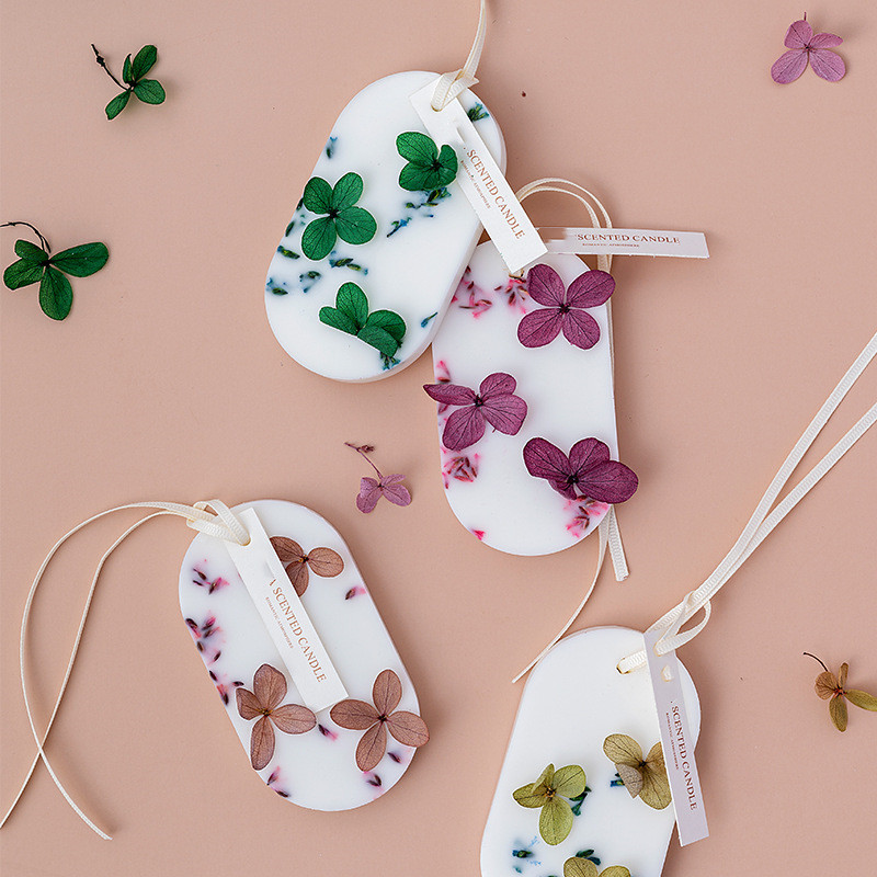 AROMA HOME Wholesale Handmade Dried Flower Car Home Fragrance Scented Soy Wax Tablets Candle 1