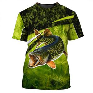 Vêtements de pêche pour hommes personnalisés de haute qualité, respirants, protection UV UPF 50+, séchage rapide, spandex/polyester, sublimation camouflage - Product Image 2