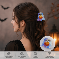 Pinces à cheveux fantômes d'Halloween personnalisées, pinces à cheveux mignonnes en forme de chapeau de sorcier citrouille, pinces à cheveux festives pour fêtes, vente en gros pour femmes