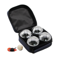 Ensemble de boules de boccia en acier inoxydable de haute qualité de 73mm Boule De pétanque de 4 pièces pour les sports de cour en plein air paquet de sac à main normal