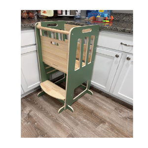 Tour d'apprentissage pour tout-petits - <span class=keywords><strong>Tabouret</strong></span> d'apprentissage anti-basculement en bois naturel pour enfants de 18 mois à 6 ans, capacité de 150 lb, <span class=keywords><strong>tabouret</strong></span> de <span class=keywords><strong>cuisine</strong></span> à 3 hauteurs - Product Image 3
