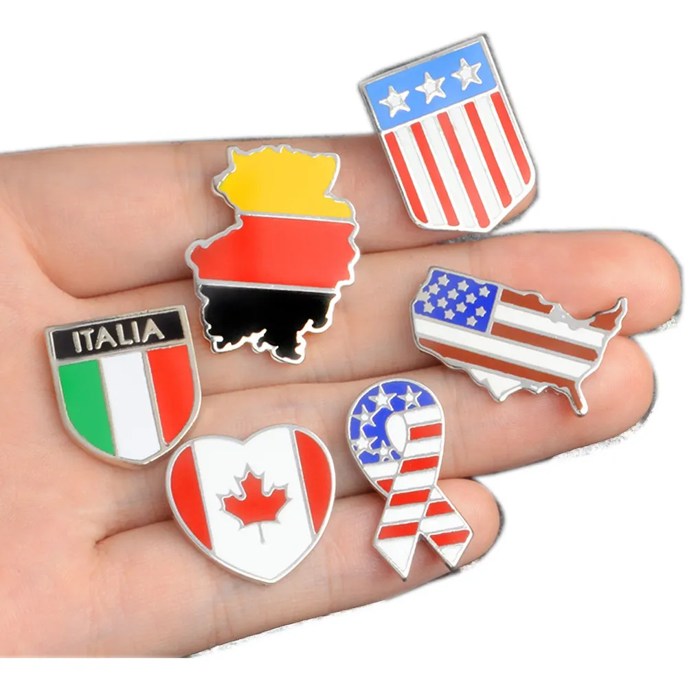 Factory custom various american flag pin badges National Emblem Brooch Badges Lapel Metal Flag Pins For Clothes