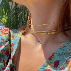 Collier ras du cou CUCOCUCA YFB 001 en acier inoxydable triple couche, collier superposé, choix de mode simple et élégant, expédition en 48h pour l'UE - Product Image 3