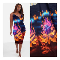 Tissu Bubu imprimé Spandex 4 voies Polyester Spandex tissé 92% Polyester 8% Spandex Tissu poly élastique 4 voies pour robes