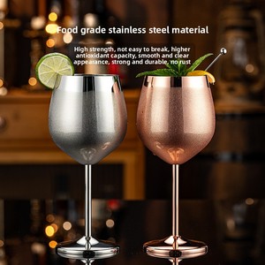 <span class=keywords><strong>Gobelet</strong></span> à vin électroplaqué de style européen, luxe léger, rétro, en acier inoxydable, monocouche, résistant aux chutes, grande capacité 18oz - Product Image 3