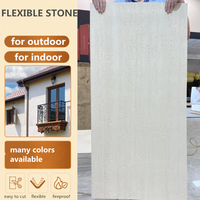 Panneau mural extérieur imperméable en pierre souple MCM Travertin, dalle artificielle en argile, carrelage mural flexible en pierre pour la décoration