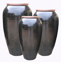 Grands pots à fleurs en céramique, résistants au gel, faits à la main, style rustique européen, finition naturelle, pour centres commerciaux, jardins et décoration intérieure