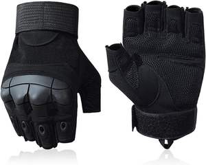 ถุงมือยุทธวิธีแบบนิ้วครึ่งแบบนิ่มพร้อมแผ่นรองกันกระแทก ป้องกันการลื่นและทนต่อการสึกหรอ ถุงมือปั่นจักรยานแบบนิ้วครึ่ง - Product Image 1