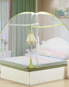 Lujosa barandilla plegable superior en forma de U de gran tamaño, mosquitera de encaje, nuevo poliéster doble para exteriores, hogar, Camping, cama, dosel