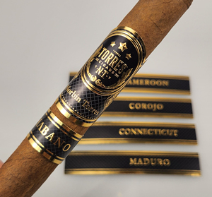 Custom Gold Foil <b>Sticker</b> with UV Printing Embossing Backwoods Cigars Packaging Embossed <b>Logo</b> Band New Design Cigar Rings Labels - Product Image 1