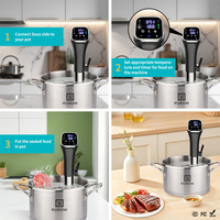 Cuisinière sous vide électrique intelligente 23L en acier inoxydable, à immersion automatique, contrôlée par application, 1100W, pour cuisson lente