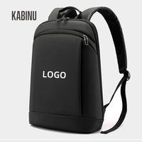 Mochila Ligera para Portátil de Una Sola Capa con Logotipo Personalizado, Superficie de Color Sólido, para Hombres, Oficina, Viajes Diarios