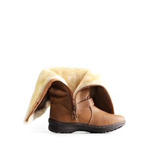 Bottes de neige hautes pour femmes, hiver, fermeture éclair latérale, à enfiler, doublure en fourrure chaude, bottes de neige à large mollet - Product Image 3