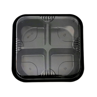Boîte plastique transparente avec couvercle pour aliments, 4 compartiments, emballage de salade de fruits, plateau à fruits, récipient pour aliments