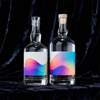Nouvelle bouteille en verre transparent de 250 ml pour vodka, baijiu, vin de riz, vin rouge, vin de fruits, emballage hermétique pour spiritueux faits maison