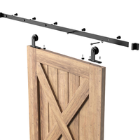 Kit de quincaillerie pour porte de grange en acier au carbone de 6 pieds de sortie d'usine de grande qualité Rouleaux silencieux Quincaillerie pour porte de grange pour la maison, l'hôtel et le bureau