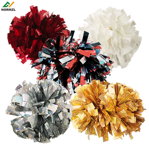Pompons de <span class=keywords><strong>majorette</strong></span> en plastique holographique métallisé personnalisés pour uniformes de cheerleading – Vente en gros - Product Image 3