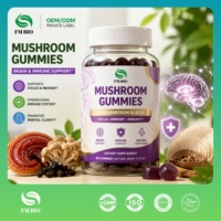 Gummies véganes OEM ODM à marque privée, mélange de 10 champignons (Crinière de lion, Reishi), aux baies naturelles, pour la concentration cérébrale et le bien-être immunitaire, certifiées GMP