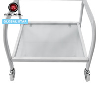 Chariot à outils en métal blanc à 3 niveaux avec poignée incurvée, chariot roulant multi-niveaux pour salon de beauté et salon de coiffure