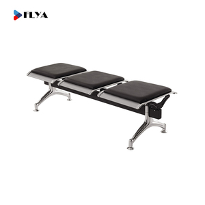 Asiento de Banco de metal de tres plazas de acero cromado para sala de espera pública - Product Image 6