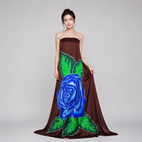Sari Pari de haute qualité pour femme, 100 % rayonne, une pièce, motif floral, fait main, bordure contrastante, texturé, maillot de bain frais, paréo de plage