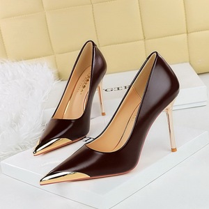 3739-25 <span class=keywords><strong>Scarpe</strong></span> <span class=keywords><strong>con</strong></span> <span class=keywords><strong>Tacco</strong></span> Alto alla Moda per Donne, Slip-on <span class=keywords><strong>con</strong></span> <span class=keywords><strong>Tacco</strong></span> Sottile, Punta in Metallo, <span class=keywords><strong>Scarpe</strong></span> da Sposa per la Sposa, Décolleté per Donne - Product Image 2