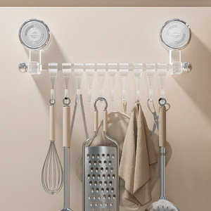 Suction Cup Hook Rack With 10 Hooks Milky White Rotating Style Removable For Kitchen Bathroom Wall Storage Organizer - Product Image 4