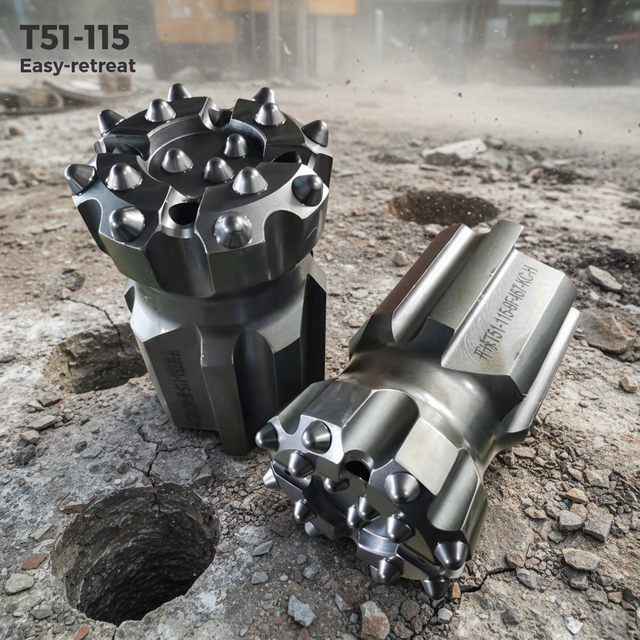 T51 115mm Threaded Button Bit Alloy Steel Top Hammer Reaming Drill Bit for Heavy-Duty Mining Operations Drilling Equipment