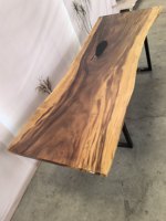 Nouvelle grande table de bureau en bois massif de style européen, plateau de table en bois naturel à bords bruts, mobilier de bureau, plateau de table à manger