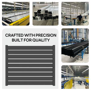 Cancello da Giardino in Alluminio Verniciato a Polvere di Alta Qualità, 6 Piedi, con Doghe Orizzontali, Schermo Privacy Moderno Scorrevole per Vialetto - Product Image 6