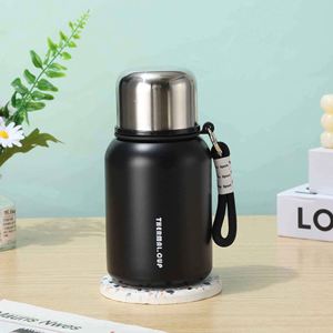 Thermal Cup Stainless Steel Vacuum <b>Flask</b> Double Wall Insulated With Rope Travel Mug Minimalist Design Multicolor Round Shape - Product Image 6