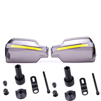 Universal ABS Plastic Front Motorcycle LED Hand Guards Turn Signal Wind Deflector Replacement Handlebar Protector for Street