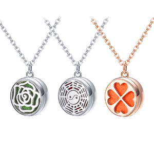 Kalung aromaterapi Diffuser, liontin liontin parfum wanita, perhiasan kalung liontin abu tulang baja tahan karat - Product Image 1