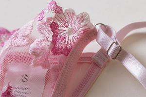 Ensemble Lingerie Érotique Rose pour Femmes, Soutien-Gorge Séduction à Broderies Florales et Baleines, Série Fleurs en Dentelle Transparente - Product Image 6