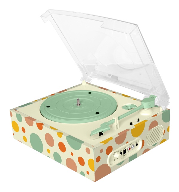 3 Speed Vintage Turntable with Built in Speaker and Modern Shape