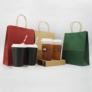 Bolsa de Papel Kraft Marrón con Asa Plana para Café, Bebidas, Comida para Llevar, Uso en Restaurantes, Manualidades y Marcos de Fotos - Product Image 4