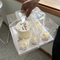 Vente en gros Boîte à dessert jetable transparente Boîte cadeau pour gâteaux et cupcakes avec taille personnalisée