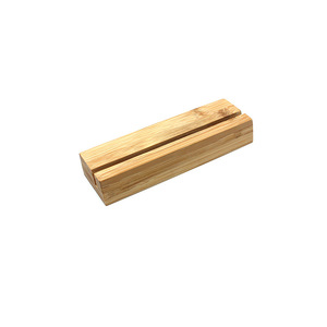 Solid Wood Card Holder Beech Pine Walnut Desktop Business Card Stand Custom Logo Polishing Finish - Product Image 4