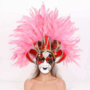 Máscara <span class=keywords><strong>de</strong></span> plumas suaves para fiesta <span class=keywords><strong>de</strong></span> Navidad, máscara dramática <span class=keywords><strong>de</strong></span> cara completa para actuaciones en escenario, Halloween, carnaval, disfraces y cosplay - Product Image 5