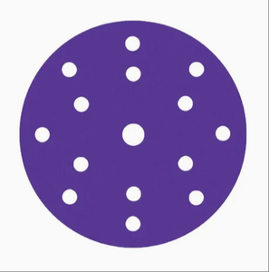 แผ่นขัดกระดาษทรายเซรามิกแบบหลายรูขนาด5/6นิ้ว125มม. 150มม. แผ่นขัดเซรามิกหลายรูสีม่วง - Product Image 2