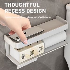 Portarrollos de Papel Higiénico Multicapa Autoadhesivo, Sin Perforaciones, de Aluminio, Resistente a la Humedad y al Óxido, con Gran Capacidad de Carga, Moderno, para Baño, Cocina y Gimnasio - Product Image 2