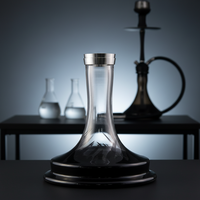 Vase à chicha en verre transparent blanc de taille moyenne, moderne et écologique, de type droit, accessoires pour chicha