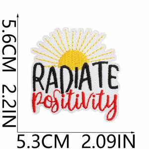 Nuevo Parche Termoadhesivo Bordado con Palabras Motivadoras de Colores Primaverales, 'Good Day Good Vibes', para Decoración de Ropa y Sombreros de Niños, Regalo - Product Image 6